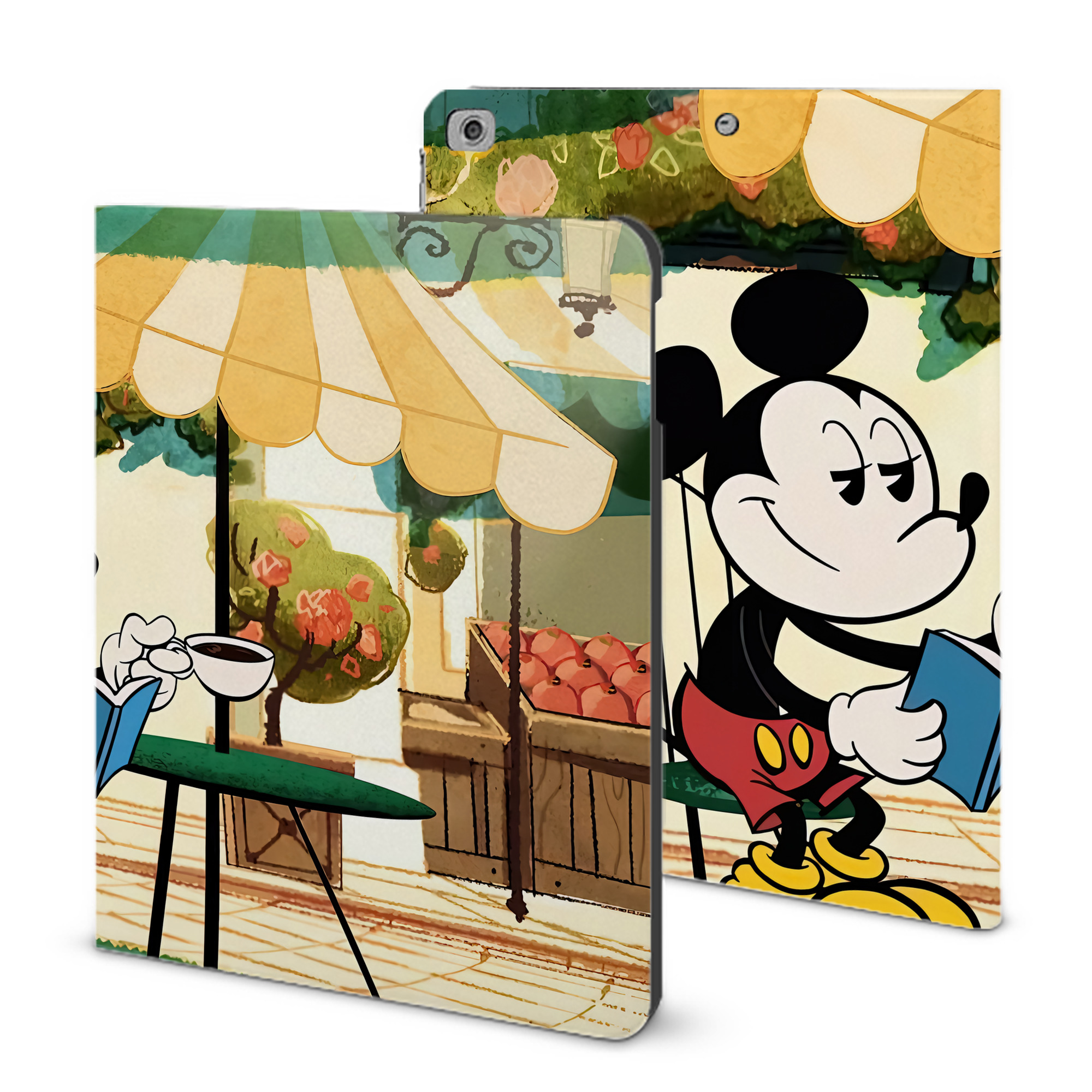 （画像用） ミッキーマウス Mickey Mouse IPad ケース ブック型 PUレザー TPU 耐衝撃 軽量 薄型 ペン収納なし 全面保護 IPad 各モデル対応